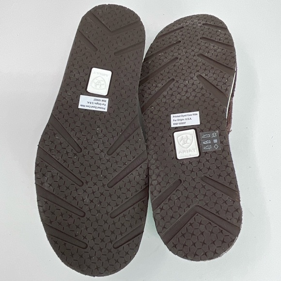 Ariat Womens Cruiser Brown/White Cow Logo Print Sizent Leather Size 7 NWT - Picture 7 of 9